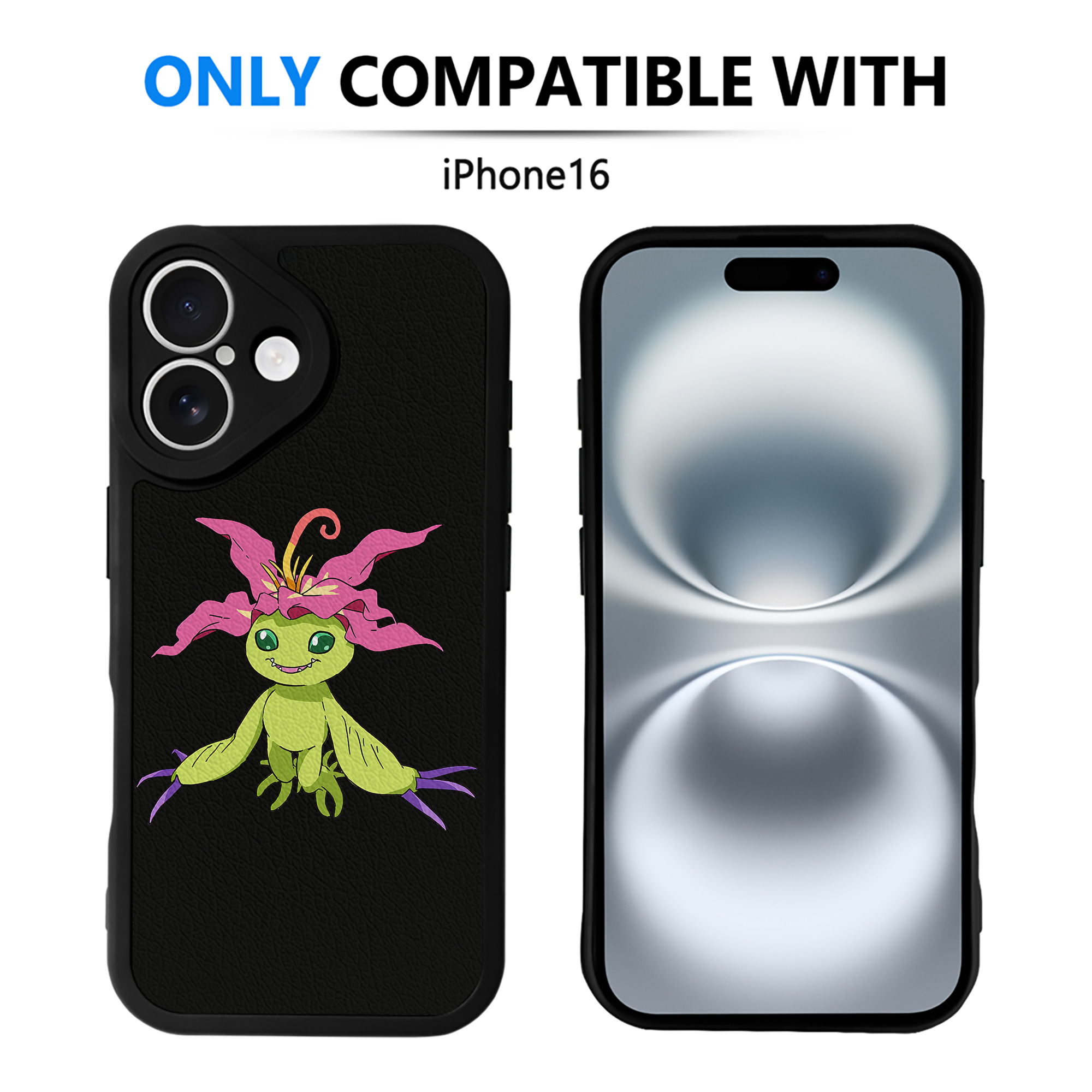 （画像用） Digimon デジタルモンスター/デジモン 【iPhone 16シリーズ対応】シリコンスマホケース（レザー調） 材質：シリコン